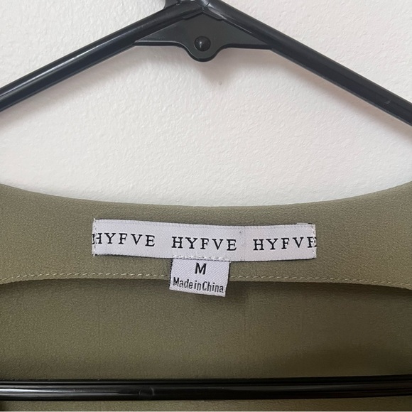 HYFVE Women's Olive Green Tie Waist Dress Size Medium - Picture 6 of 14